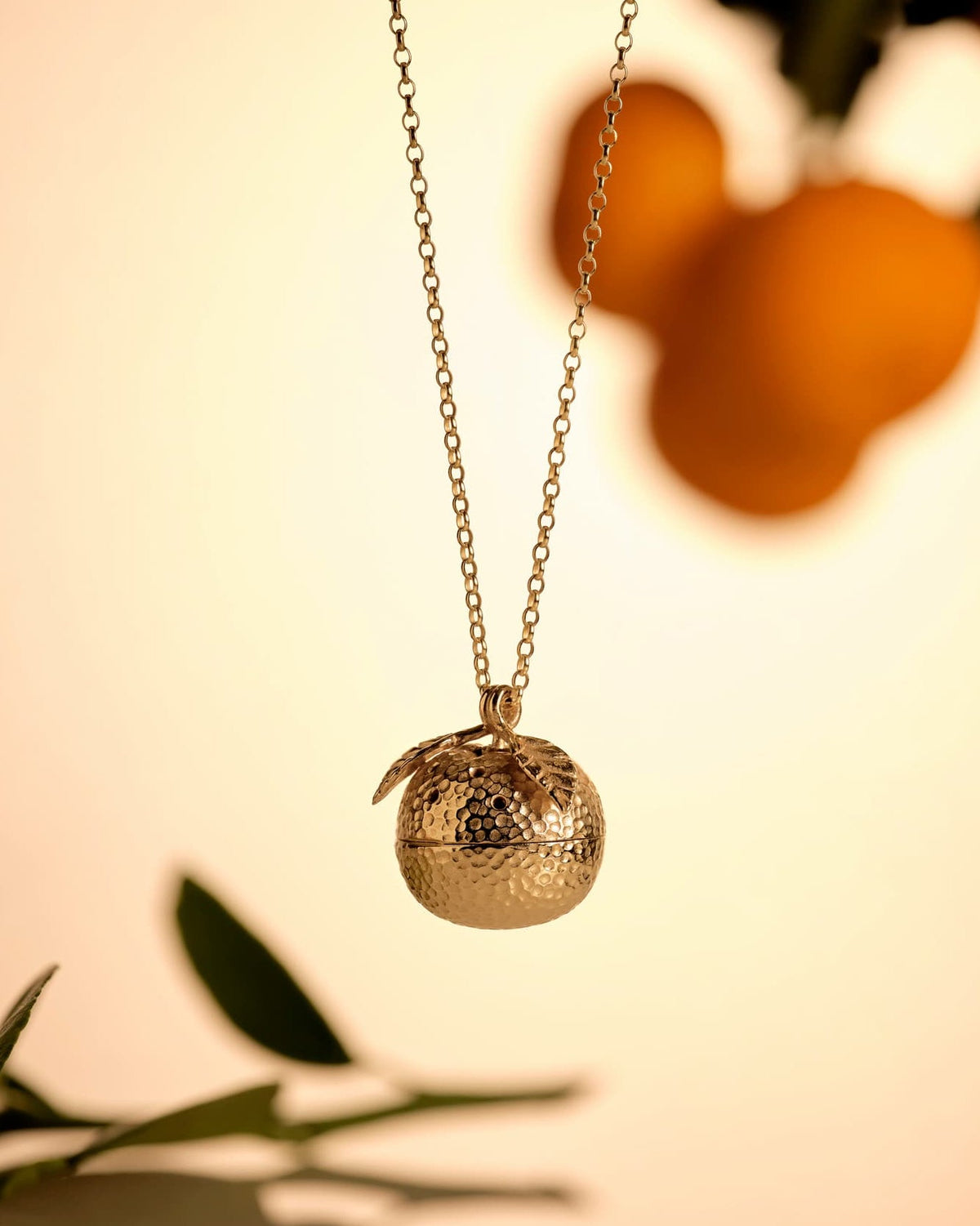 ORANGE POMANDER LOCKET NECKLACES