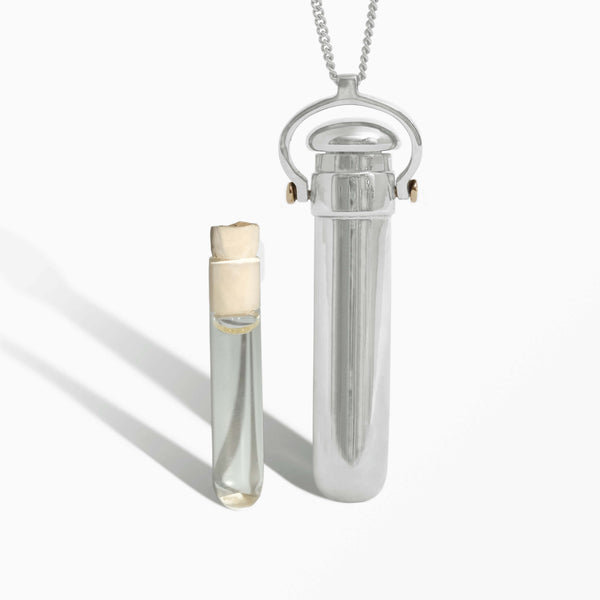 SILVER AND GOLD PERFUME VIAL