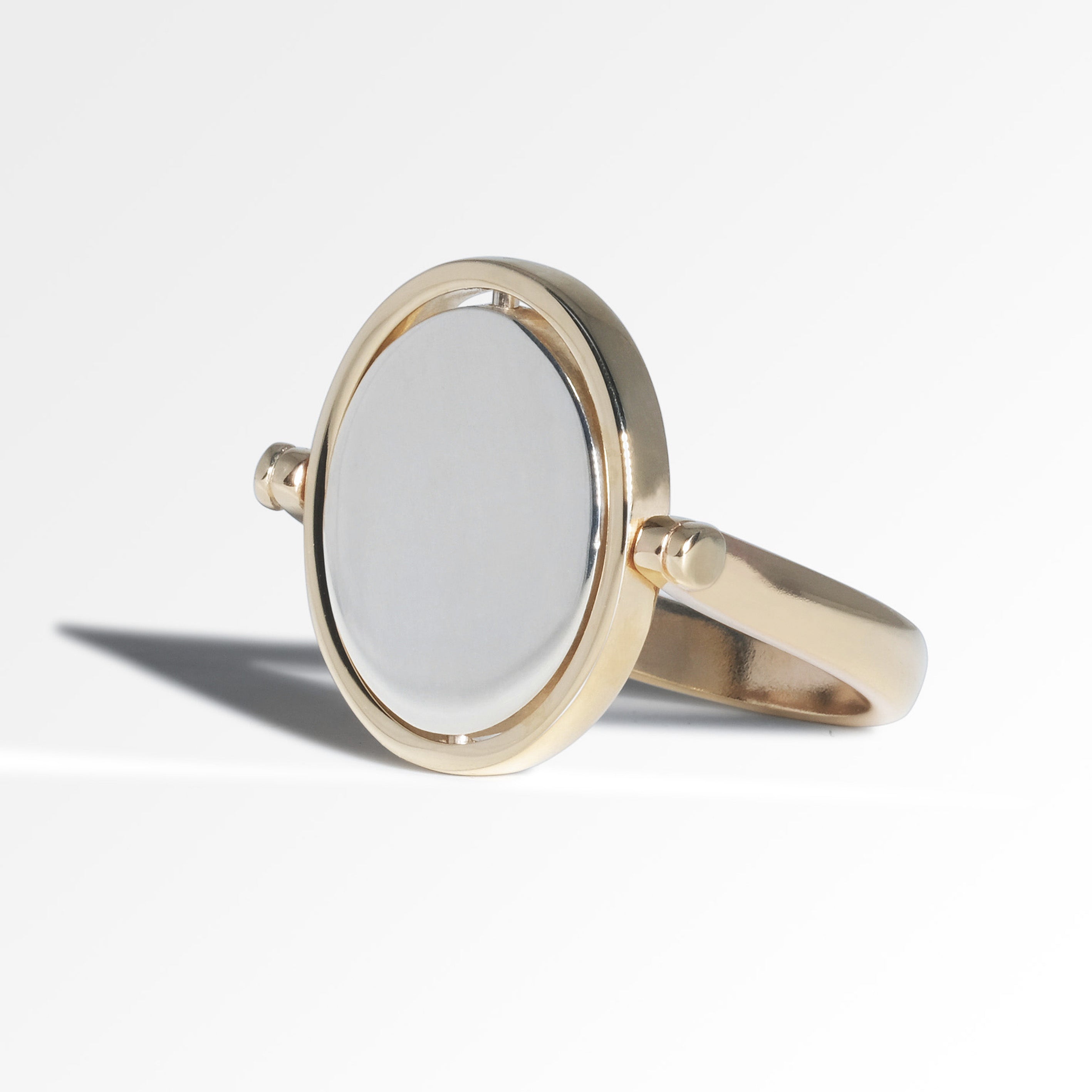 DOUBLE AXIS GOLD AND SILVER RING – Ferian