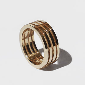 PARALLEL LINES GOLD RING – Ferian