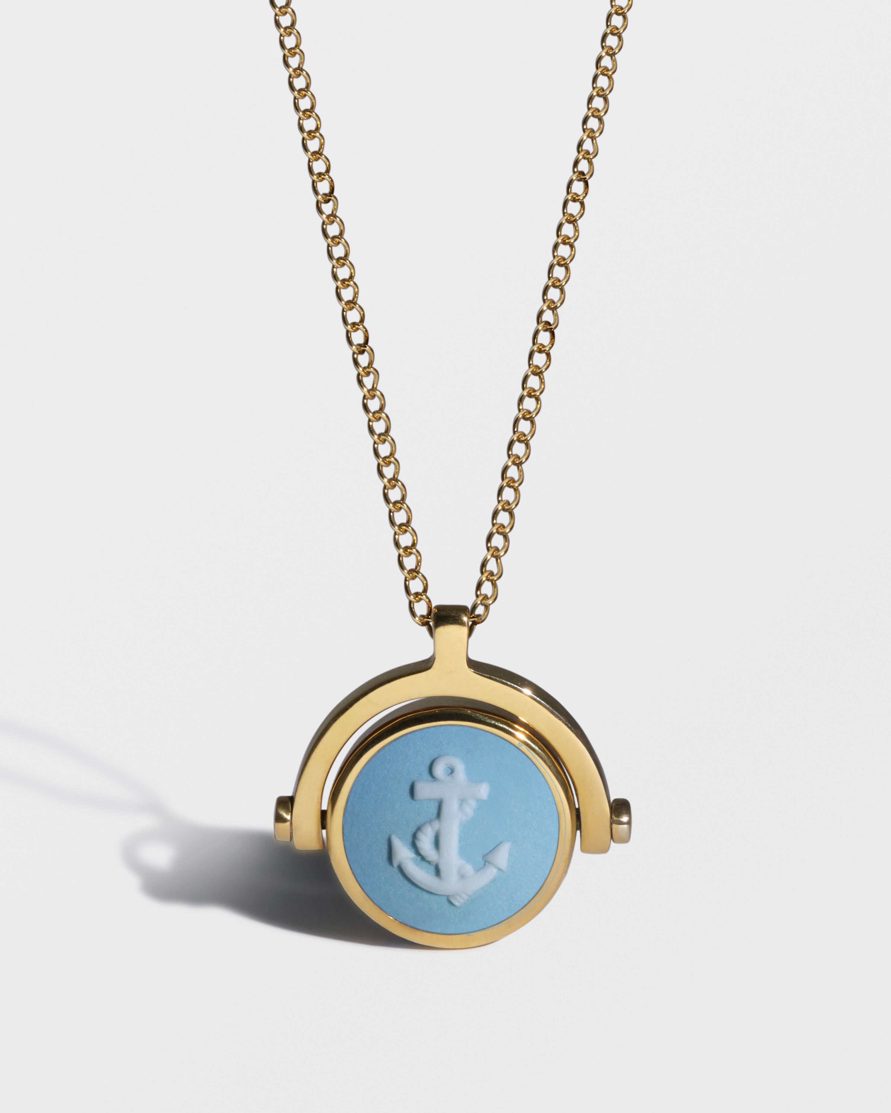 SMALL GOLD PLATED VINTAGE CAMEO SWIVEL FOB NECKLACES – Ferian