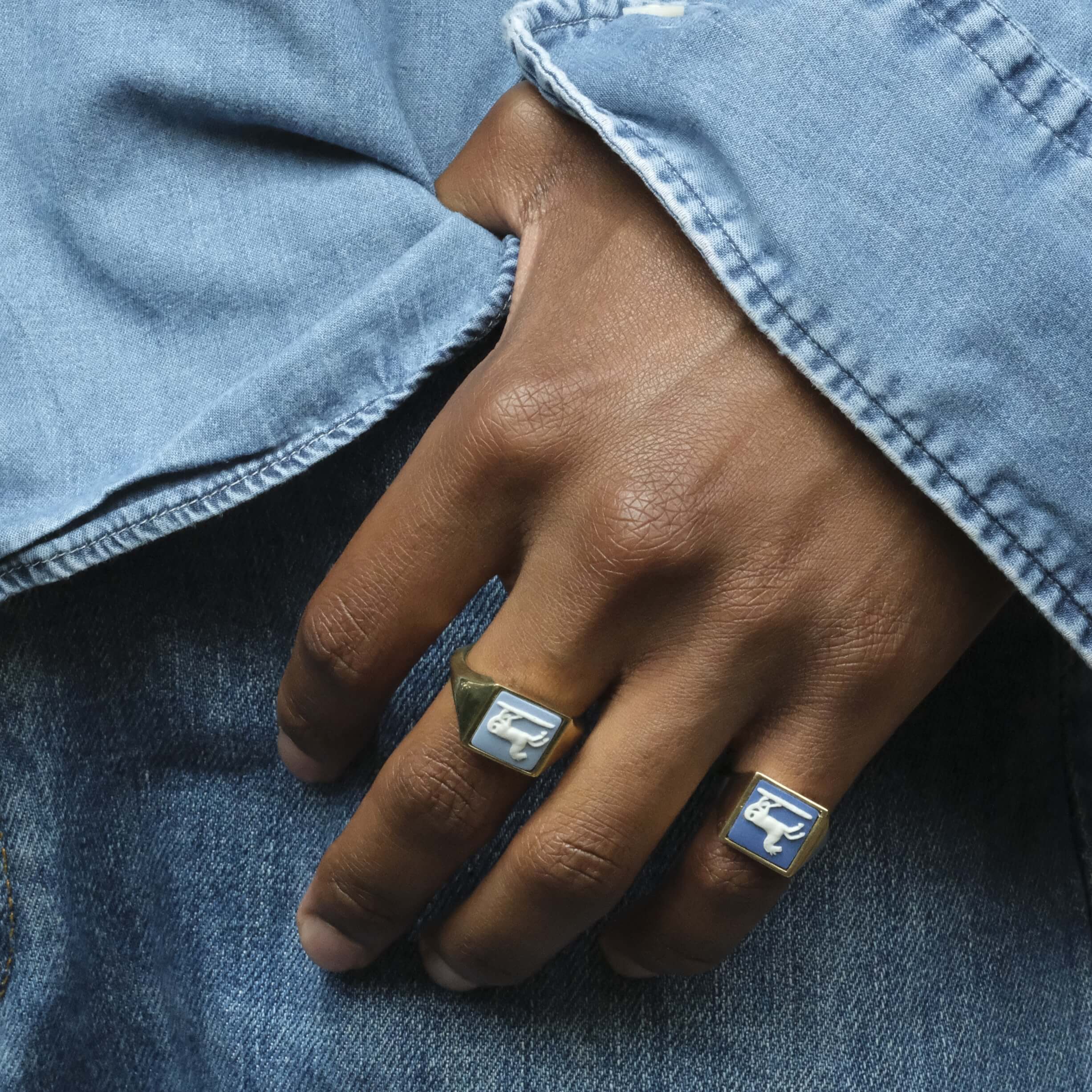 Square hot sale cameo ring